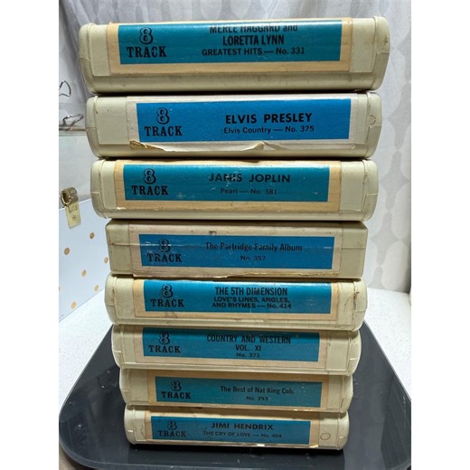 8 Vintage 8 Track Tapes M. Haggard Elvis Presley Janis Joplin Partridge - Etsy
