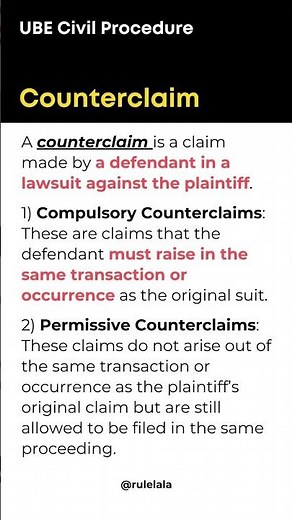 [Bar Exam] Civil - Counterclaim #barexamprep