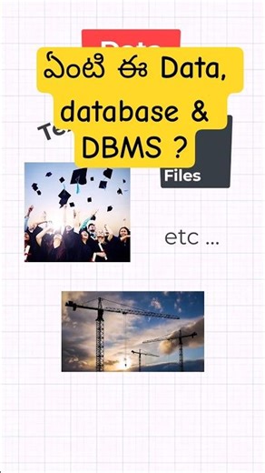 What is Data, Database & DBMS ? (Telugu) #shortstelugu #shorts #databasetelugu #database #datatelugu