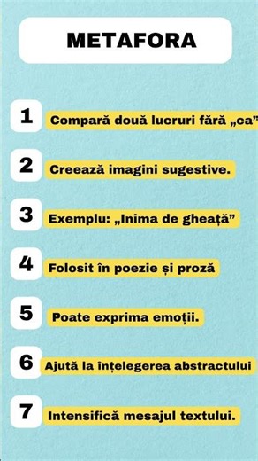 Metafora –Când cuvintele prind viață! #Metafora #FiguriDeStil #LimbaRomana #LiteraturaRomana #Invata