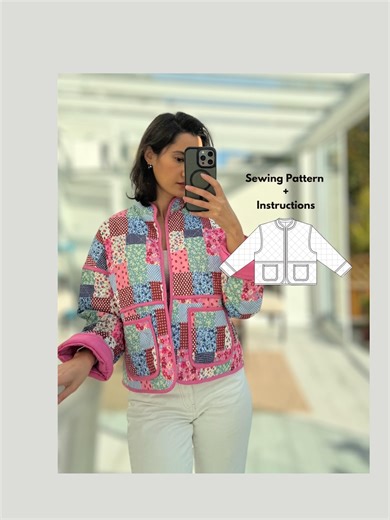 Quilted Jacket Beginner Sewing Pattern | Sizes XXS-5XL | Jacket Cardigan Pattern | INSTANT DOWNLOAD - Etsy Australia
