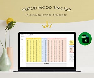 Simple Monthly Period Mood Tracker | Excel Spreadsheet Template - Etsy UK