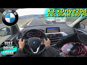 2020 BMW X3 xDrive20d 190 PS TOP SPEED AUTOBAHN DRIVE POV