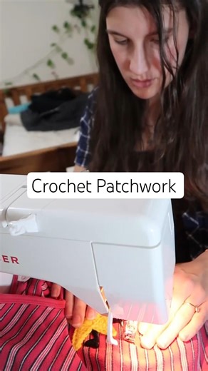Making a Crochet Patchwork Top ⭐ #crochetwithme#mixedmediaart #crochetclothing #crochetapplique