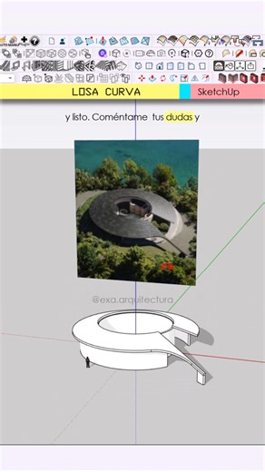 Curved slab - Learn SketchUp #sketchup #design #architecture #learning #3d