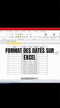 Tutoriel sur le format des dates dans Excel