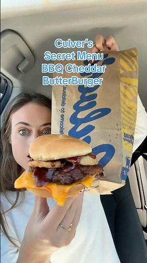 Culver’s Secret Menu BBQ Cheddar ButterBurger 🍖🧀🍔#culvers #butterburger #fastfood #secretmenu