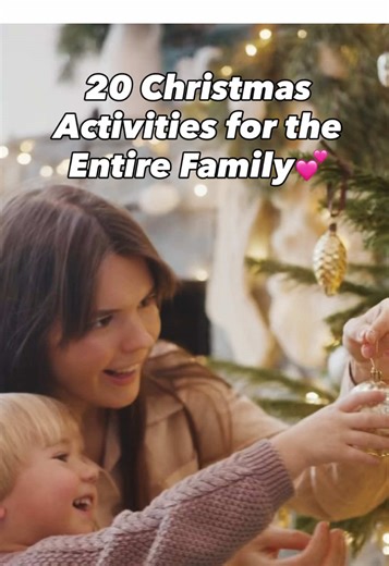 🎄20 Christmas Activities for your Entire Family!!🎄We’re so excited that Christmas is only a week away❄️ Check out these 20 fun holiday activities you can do with the whole family! 🎶 Listen to Christmas music 🎄 Decorate the Tree 🍪 Make Christmas Cookies ☕ Hot Chocolate Party 🛍️ Holiday Shopping 🎬 Movie Night 🎨 Make Homemade Ornaments 🎁 Gift Wrapping 🔥 Cozy Night by the Fireplace 📸 Make a Family Photo Album 🥞 Throw a Holiday Brunch 🎅 Coordinate Fun Family Christmas Sweaters 🍰 Holiday