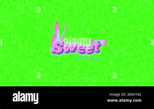 sweet green candy with pink text Stock Video Footage - Alamy