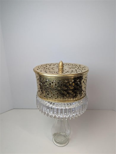 Vintage Brass Filigree Lidded Oval Box - Etsy