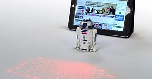 We try out the upcoming R2-D2 virtual keyboard projector!