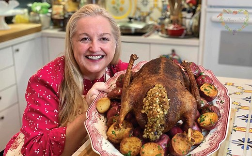 How to Make the Best Roast Goose with Sage and Onion Stuffing and a Port Wine Cherry Sauce