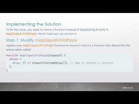 Resolving the mapDispatchToProps Error: Function Expected But Received an Object
