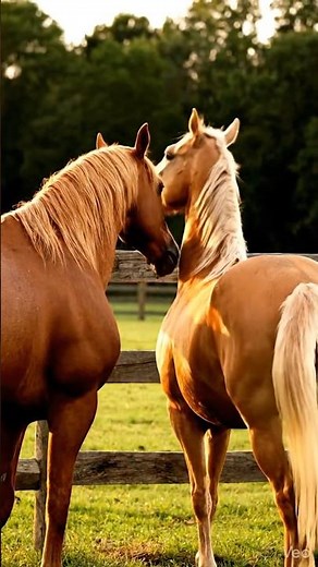 Two Beautiful Horses Together in Peaceful Nature | Calm Horse Documentary Footage