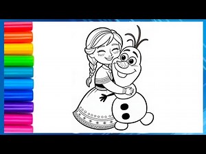 Cute Girl Olaf Drawing Painting Colouring for kids, Toddlers || Easy Beautiful step by step Drawing.
