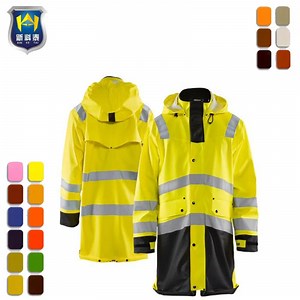 [Hot Item] Hi Vis Long Sleeve Safety Reflective Rain Coats