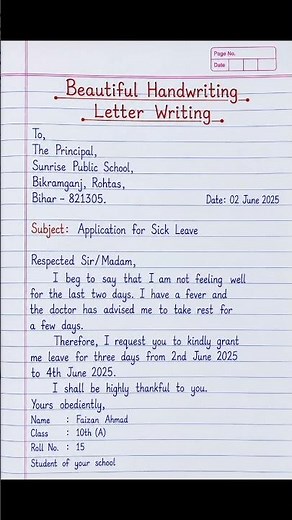 Beautiful Handwriting Letter Writing | English Writing Practice