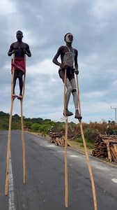 THE BANNA BOYS 🪾🇪🇹 In Ethiopia's Omo Valley, the boys and young men of the Banna tribe are known for their impressive stilts. This is their way of avoiding snakes in the bush while they are out herding cattle. Although it looks easy, it is faaaar from it. Having tried it myself, can confirm I didn't even make it one step 😅 #travel #visitethiopia #omovalley | Visit Ethiopia