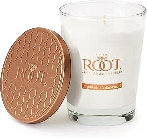 Root Candles Scented Candles Honeycomb Veriglass Premium Handcrafted Beeswax Blend Candle, Large, Japanese Cedarwood