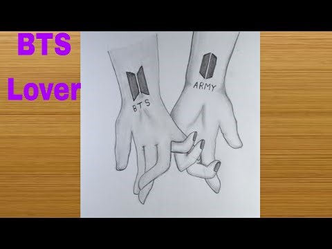 BTS army hand drawing || BTS pencil sketch idea || Kpop drawing easy