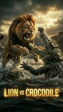 Lion vs Crocodile | Deadly River Battle#lion#crocodile#wildlife#animalfight#nature