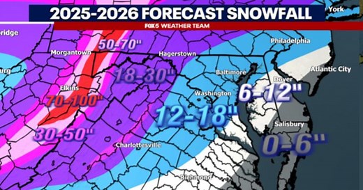 DMV Winter 2025-2026 Outlook: Earlier first snow, how much snowfall to expect