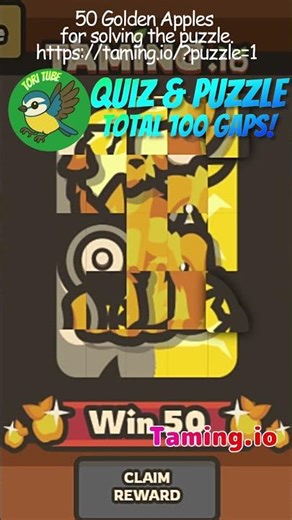 [Taming.io] Quiz & Puzzle (Total 100 Free Golden Apples) 🍎💰 #shorts