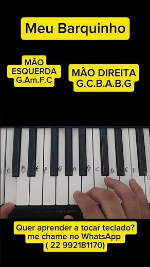 Meu barquinho - Tutorial facil e rápido no teclado para iniciantes ( aula de teclado) #piano