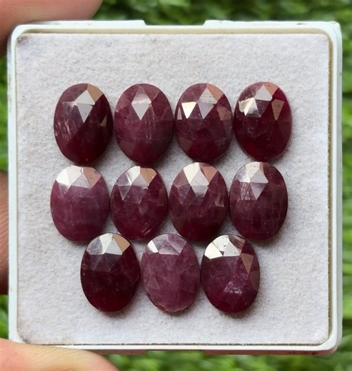 Faceted Ruby Sapphire Gemstone Slices: 11-12mm Oval Rose Cuts - Etsy