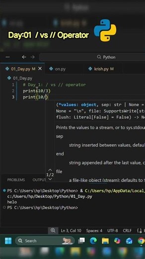/ vs // in Python (Most Beginners Confused ❌) #Shorts #Python #Coding