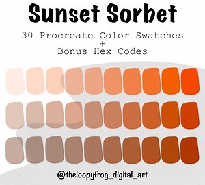 Sunset Sorbet Procreate Color Palette: Gradient Orange, Peach, and Apricot   BONUS Hex Codes - Etsy Canada