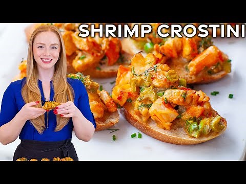 Easy Baked Shrimp Crostini | Quick Appetizer Recipe!