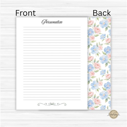 Patterned Letter Writing Stationery Printer Paper Customized With Name, 8.5x11 25 Sheets - Etsy