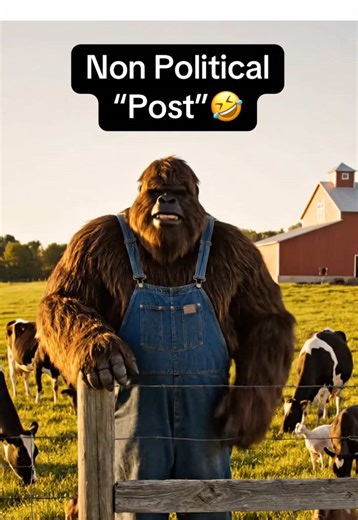 Non-political post ✔️ Political opinions ❌ Fence post ✅ Bigfoot approved. #usa #RuralLife #agriculture #politicalmemes #funnyfarm