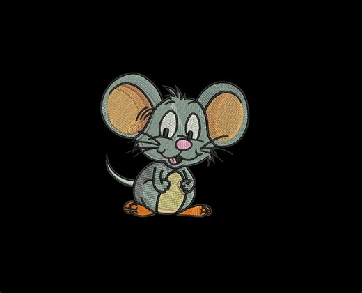 Cartoon Mouse Embroidery Design - Etsy