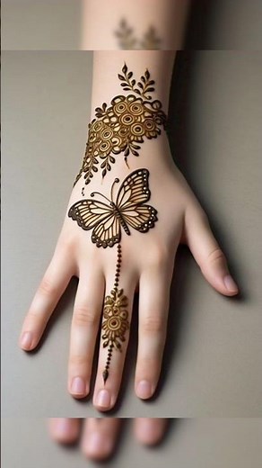 6 Beautiful Butterfly Mehndi Designs for Hands | Easy & Stylish Henna Art 🦋