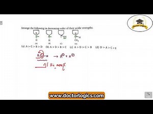Arrange the following in decreasing order of their acidic strengths. MS Chouhan GOC Level 1
