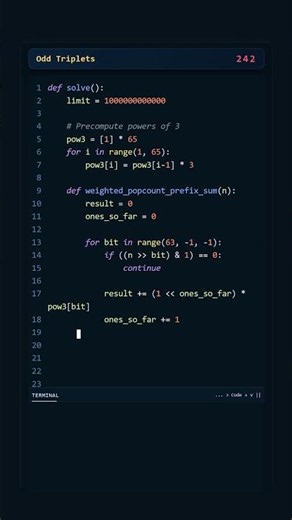 Project Euler #242: Odd Triplets | Python #coding #python #programming