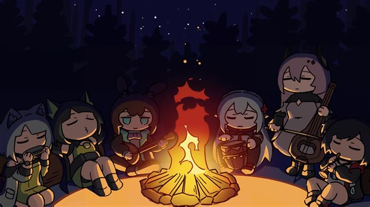Anime Chibi Campfire Live Wallpaper