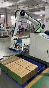Collaborative palletizing robot three-box grabbing test