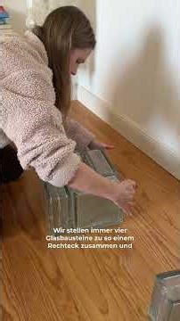 Side table made from glass blocks. DIY instructions.