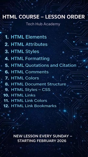 HTML Course Lesson Order Part 1