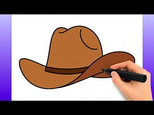 Cómo Dibujar Un Sombrero De Vaquero (Tutorial De Dibujo Fácil)