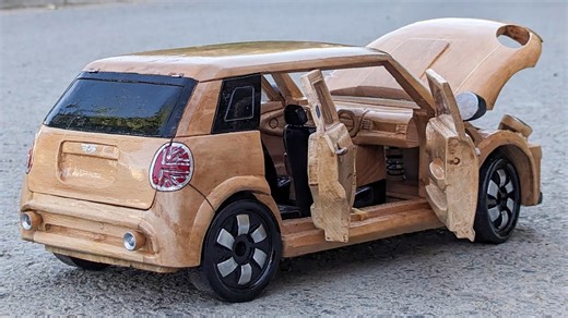 I Built a Mini Cooper Out of Wood! 🚗✨