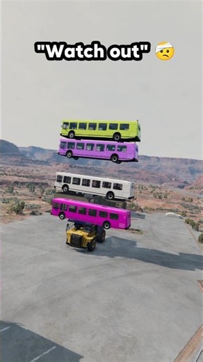 Buses Fall on Moving Truck – Massive Crash! #beamngdrive #bustruck #shortvideo