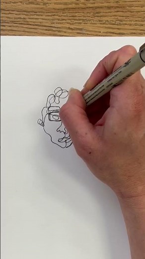 Contour Drawing Portraits | Continuous Line Drawing #shorts