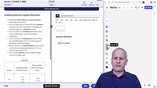 MyGuru Director of Instruction and #satprep expert Stefan Maisnier demonstrates how solving for the sought value leads to a much more efficient path to solving a hard SAT Math problem using Question 18 from the static #satmath Section 2 Module 1 of official SAT Bluebook Practice 7, produced by the official makers of the test collegeboard. Please like this video if you find the information in it useful, subscribe to this channel to receive notifications about new podcast or standardized test expl