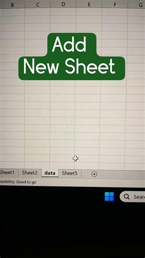 Excel mei New Sheet ko Add Krna seekhe. #excel #excelshorts