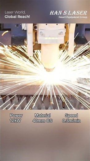 12kW fiber laser cutting 40 mm carbon steel plate🔥