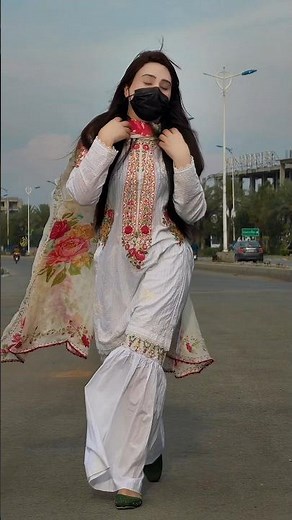 White Dress Elegance 🤍✨ | Desi Girl Royal Walk 🔥. #DesiGirl #RoyalLook #GirlWalk #AestheticReels